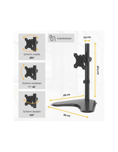BRAZO MONITOR FELLOWES PROFESIONAL AJUST ALTURA 1 PANTALLA BRAZO HOR.