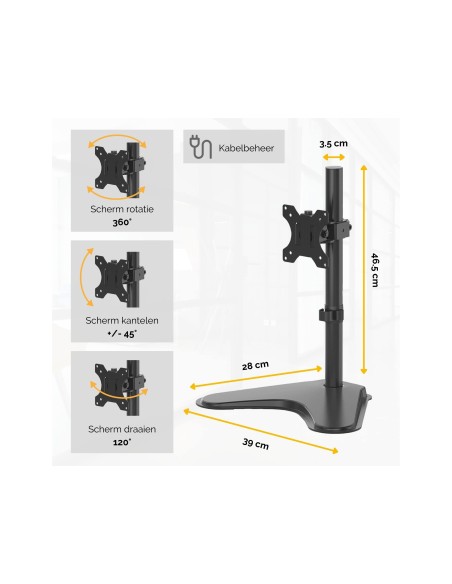 BRAZO MONITOR FELLOWES PROFESIONAL AJUST ALTURA 1 PANTALLA BRAZO HOR.