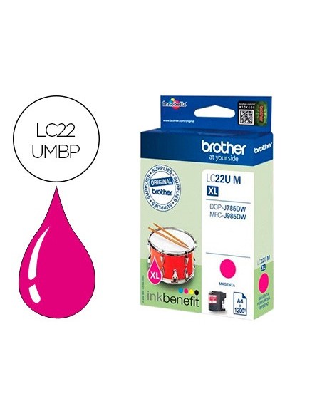 LC-22UMBP CARTUCHO BROTHER MAG. ALTA CAP. 1200 PG.