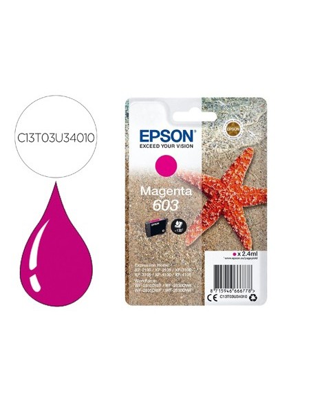 C13T03U34010 CARTUCHO EPSON XP-2100 603 MAG.130 PG.