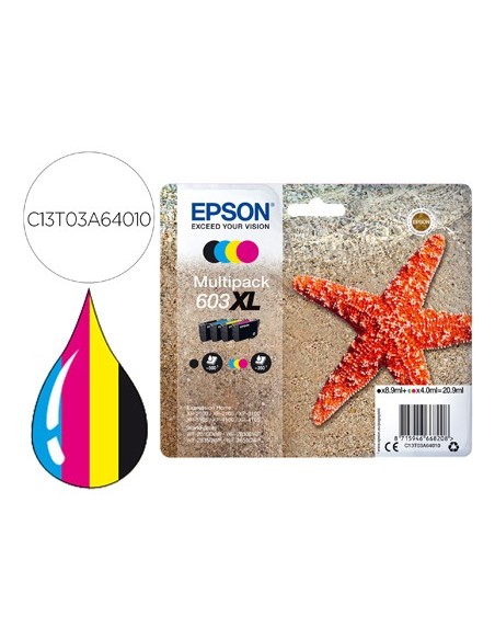 C13T03A64010 CARTUCHO EPSON XP-2100 603XL MULTIPACK 350 PG.