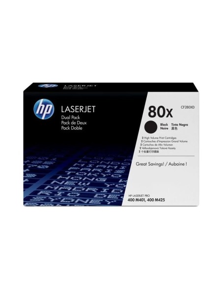CF280XD TONER HP Nº 80X NG. PK. 2UD. 6900 PG.