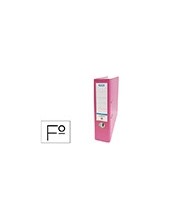 ARCHIVADOR PALANCA ELBA FL CARTON FORRADO PVC RADO LOMO 80MM ROSA 2