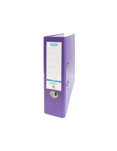 ARCHIVADOR PALANCA ELBA FL CARTON FORRADO PVC RADO LOMO 80MM VIO.