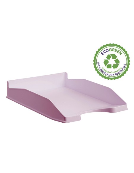 BANDEJA ARCHIVO 2000 ECOGRE PLAST.100% RECICLADO APILABLE A4 FL. ROSA