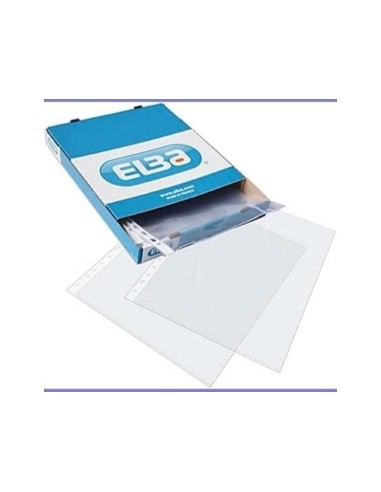 FUNDA MULTITALADRO ELBA STANDARD FOLIO 70 MICRAS CRISTAL 100 UD.