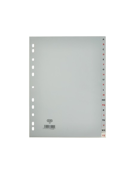 SEPARADOR ALFABETICO ELBA PLASTICO 120 MC DIN A4 11 TALADROS A-Z GRIS
