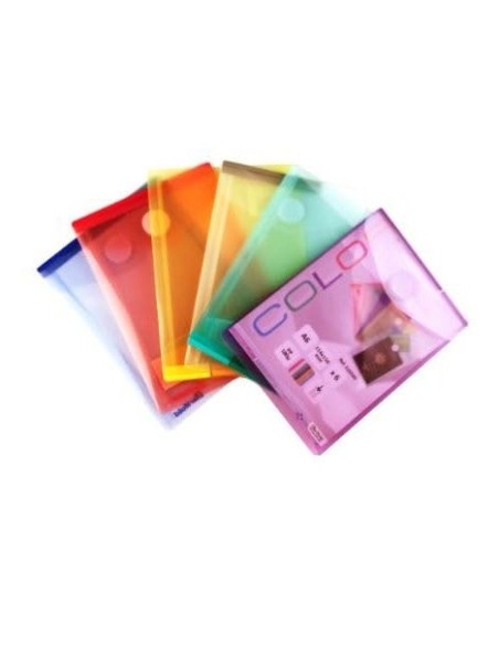CARPETA DOSSIER BROCHE A6 VERT.PP. 200 MC VELCRO 60 UDS SURTIDAS