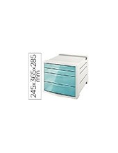 FICHERO CAJ.SOBREMESA ESSELTE ICE PLASTICO 4 CAJ.AZ.245X365X285 MM 2