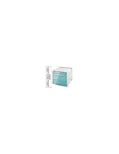 FICHERO CAJ.SOBREMESA ESSELTE ICE PLASTICO 4 CAJ.AZ.245X365X285 MM