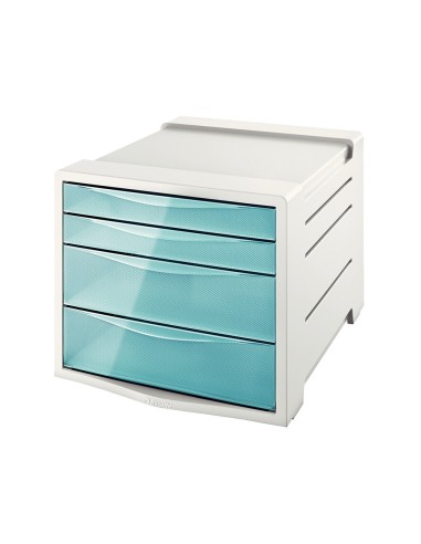 FICHERO CAJ.SOBREMESA ESSELTE ICE PLASTICO 4 CAJ.AZ.245X365X285 MM