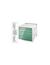 FICHERO CAJ.SOBREMESA ESSELTE ICE PLASTICO 4 CAJ.VER.245X365X285 MM 2