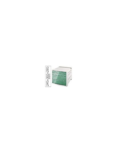 FICHERO CAJ.SOBREMESA ESSELTE ICE PLASTICO 4 CAJ.VER.245X365X285 MM
