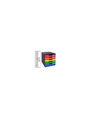 FICHERO SOBREMESA EXACOMPTA 5 CAJONES MULTICOLORES 350X288X320 MM