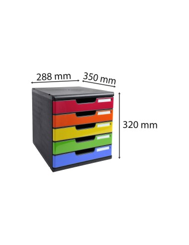 FICHERO SOBREMESA EXACOMPTA 5 CAJONES MULTICOLORES 350X288X320 MM