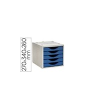 FICHERO CAJONES Q-CON.5 CAJONES AZ. OPACO 270X340X260MM 2