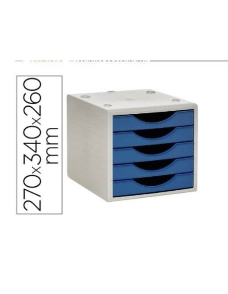 FICHERO CAJONES Q-CON.5 CAJONES AZ. OPACO 270X340X260MM