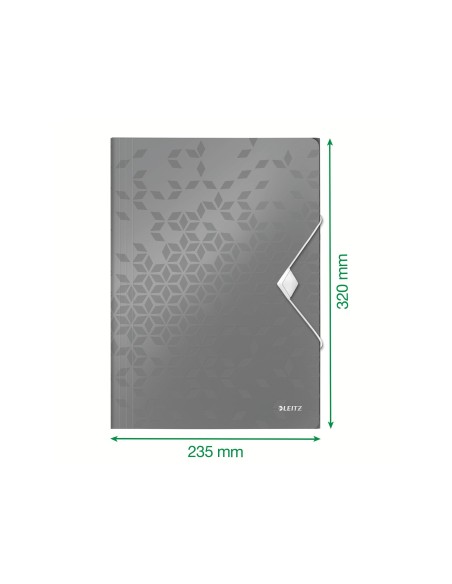 CARPETA GOMAS LEITZ WOW A4 PP 3 SOLAPAS BL.