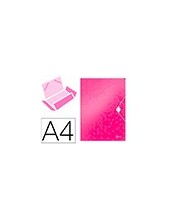 CARPETA GOMAS LEITZ WOW A4 PP 3 SOLAPAS FUCSIA 2