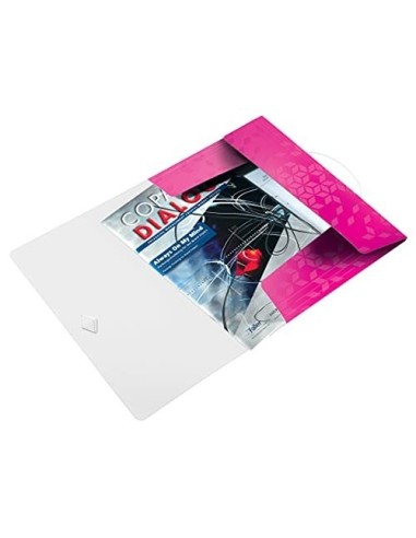 CARPETA GOMAS LEITZ WOW A4 PP 3 SOLAPAS FUCSIA