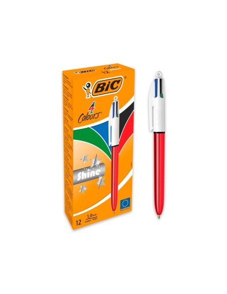 BOLIGRAFO BIC 4 SHINE RJ. PUNTA 1MM