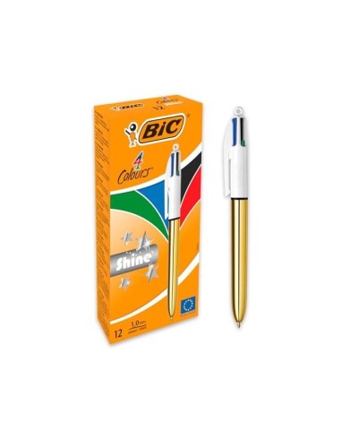 BOLIGRAFO BIC 4 SHINE ORO PUNTA 1MM