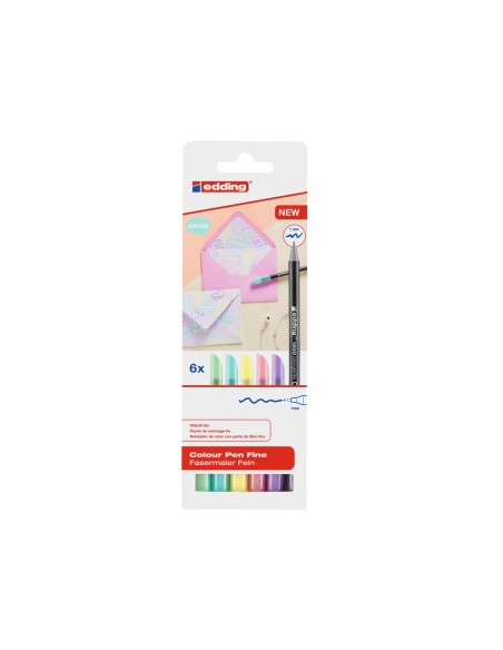 ROTULADOR EDDING PUNTA FIBRA 1200 PASTEL 1MM  6 UD.SURT.