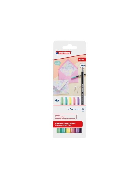 ROTULADOR EDDING PUNTA FIBRA 1200 PASTEL 1MM  6 UD.SURT.