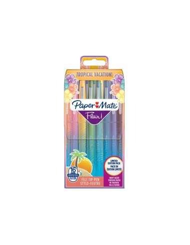ROTULADOR PAPER MATE FLAIR ORIGINAL FIBRA TROPICAL  16 UD.SURT.