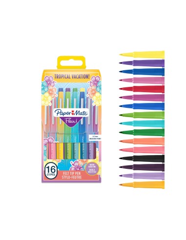 ROTULADOR PAPER MATE FLAIR ORIGINAL FIBRA TROPICAL  16 UD.SURT.
