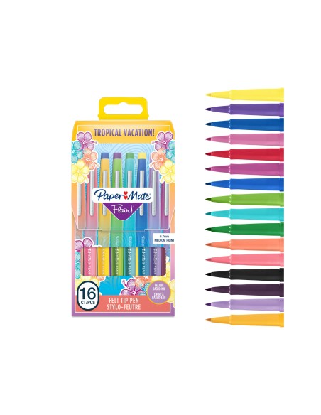 ROTULADOR PAPER MATE FLAIR ORIGINAL FIBRA TROPICAL  16 UD.SURT.