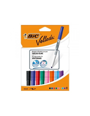 ROTULADOR BIC VELLEDA PARA PIZARRA PUNTA REDONDA 2 MM BOLSA DE 8 UNID