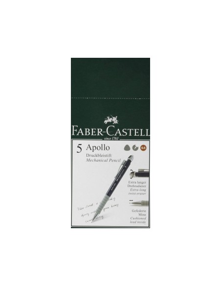 PORTAMINAS FABER CASTELL 0.5 MM APOLLO RETRACTIL COLOR AZ. OSCURO