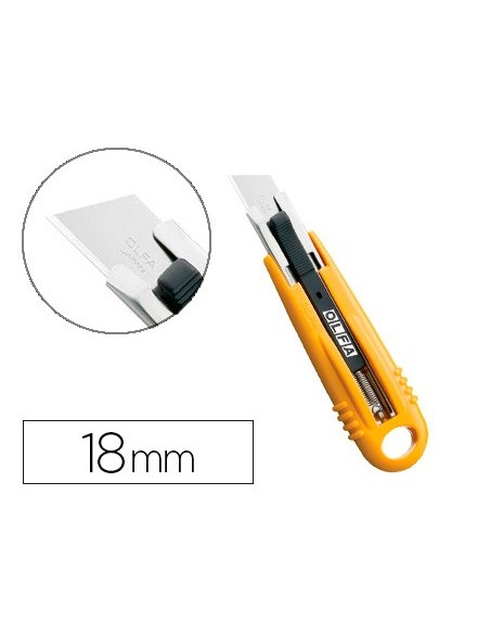 CUTER OLFA PLAST.CUCHILLA ANCHA 18MM RETRACTIL APTO ZURDOS