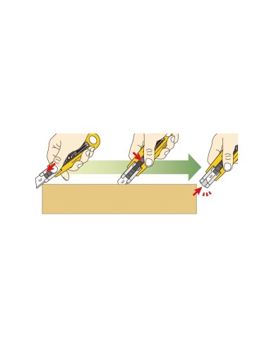 CUTER OLFA PLAST.CUCHILLA ANCHA 18MM RETRACTIL APTO ZURDOS