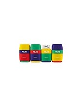 SACAPUNTAS MILAN PLASTICO 2 USOS GOMA COMPACT MIX 2