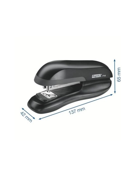 GRAPADORA RAPID F16 PLASTICO ABS COLOR NEGRO CAP. 30H 24/6 Y 26/6