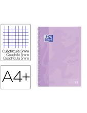 CUADERNO ESP. OXFORD SCHOOL A4+ T.EXTRA 5MM 80H. 90GR. MALVA PASTEL
