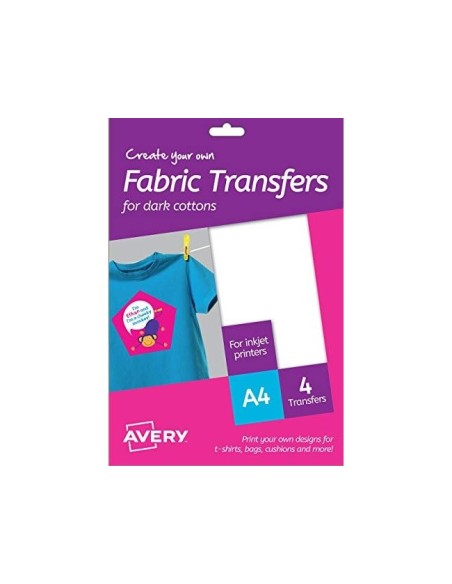 PAPEL TRANSFER AVERY CAMISETAS ALGODON OSCUROS CARTUCHO A4 PK.DE 4H.