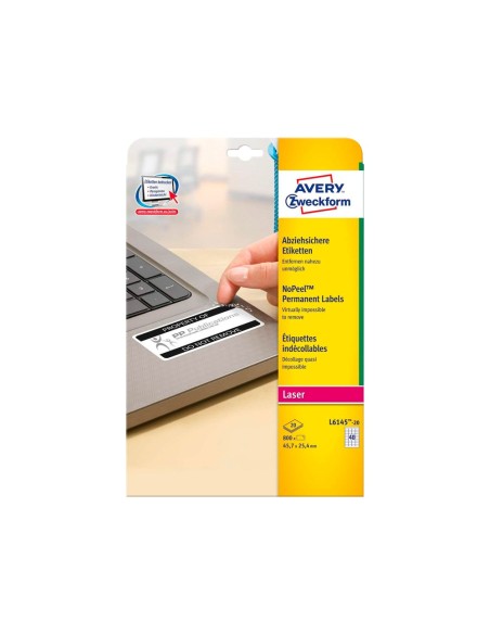ETIQUETA ADH. AVERY 45,7X25,4MM PERMANENTE LASER BL.CAJA 800 UD.