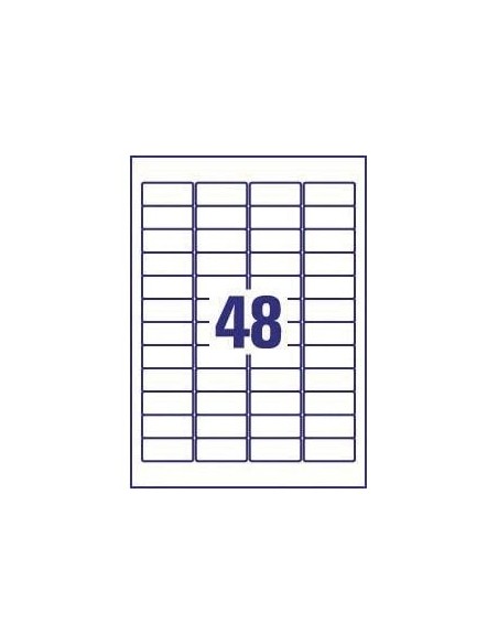 ETIQUETA ADH. AVERY 45,7X25,4MM PERMANENTE LASER BL.CAJA 800 UD.