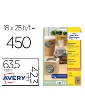 ETIQUETA ADH. AVERY KRAFT EFECTO CARTON OVALADA 63,5X42,3MM REMOV.