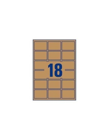 ETIQUETA ADH. AVERY KRAFT EFECTO CARTON RECTANGULAR 62X42MM REMOV.