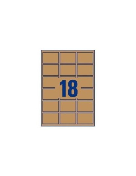 ETIQUETA ADH. AVERY KRAFT EFECTO CARTON RECTANGULAR 62X42MM REMOV.