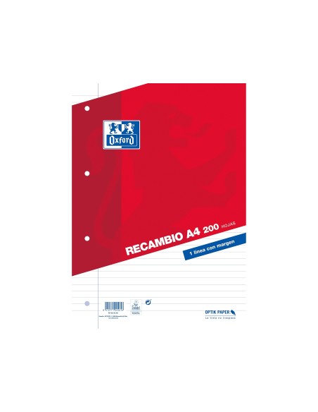 RECAMBIO OXFORD A4 200+50H. GRATIS 4MM MARGEN