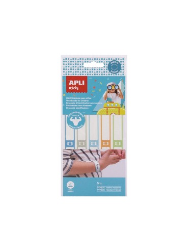 BRAZALETE IDENTIFICATIVO APLI KIDS BLISTER 5 UD.SURT.