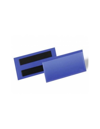 FUNDA DURABLE MAGNETICA 100X38MM.PLASTICO AZ.VENTANA TPTE.PACK 50 UD.