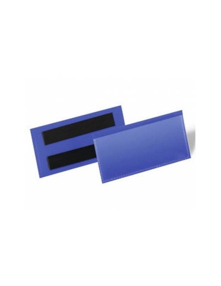 FUNDA DURABLE MAGNETICA 100X38MM.PLASTICO AZ.VENTANA TPTE.PACK 50 UD.