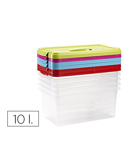 CAJA MULTIUSOS PLASTICO 10 L N 24 T.DE ASA 385X230X175 MM