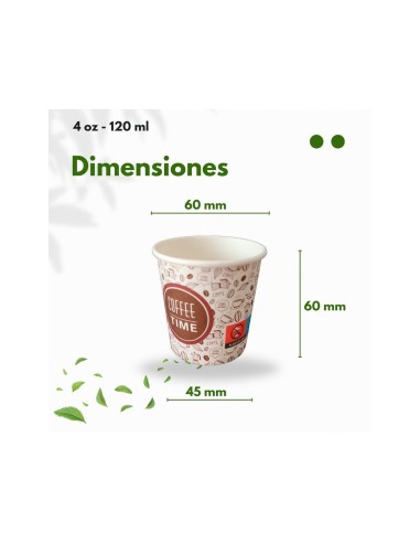 VASO TERMICO CARTON 120 CC PQ.50 UDS.